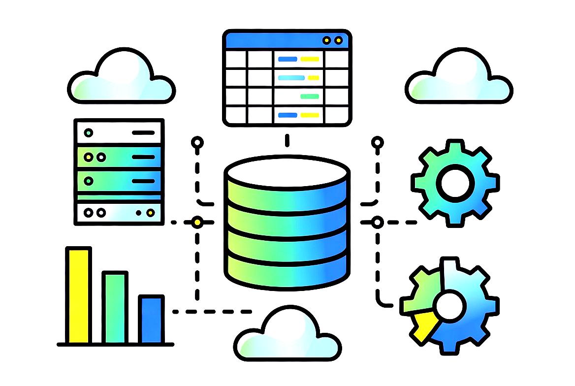 SQLiteとMySQLの性能比較と選定基準を示すデータベース構成の概念図