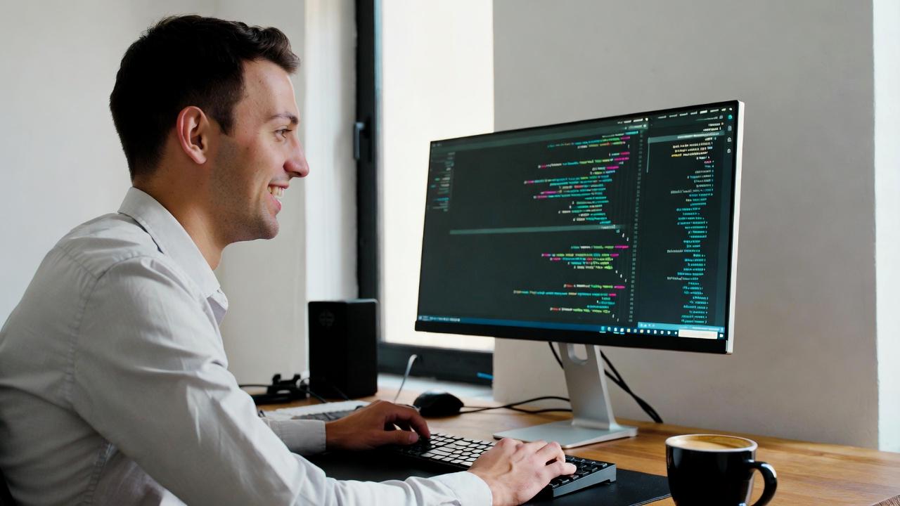 シンプルで整理されたコード構造を象徴する抽象的な技術イメージ