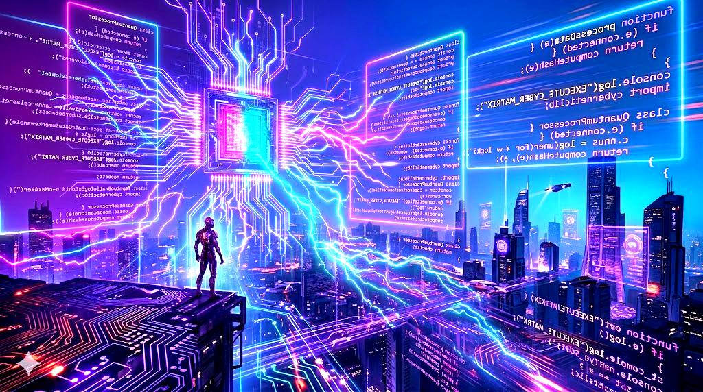 AI同士が連携してコードを生成し次世代開発が進むイメージ