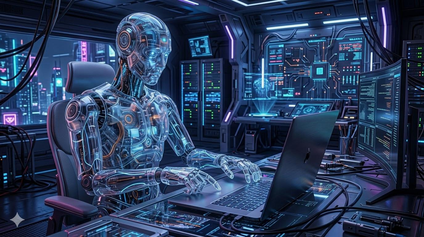 AIとGo言語が交差するバイブコーディング時代の開発風景を象徴するイメージ
