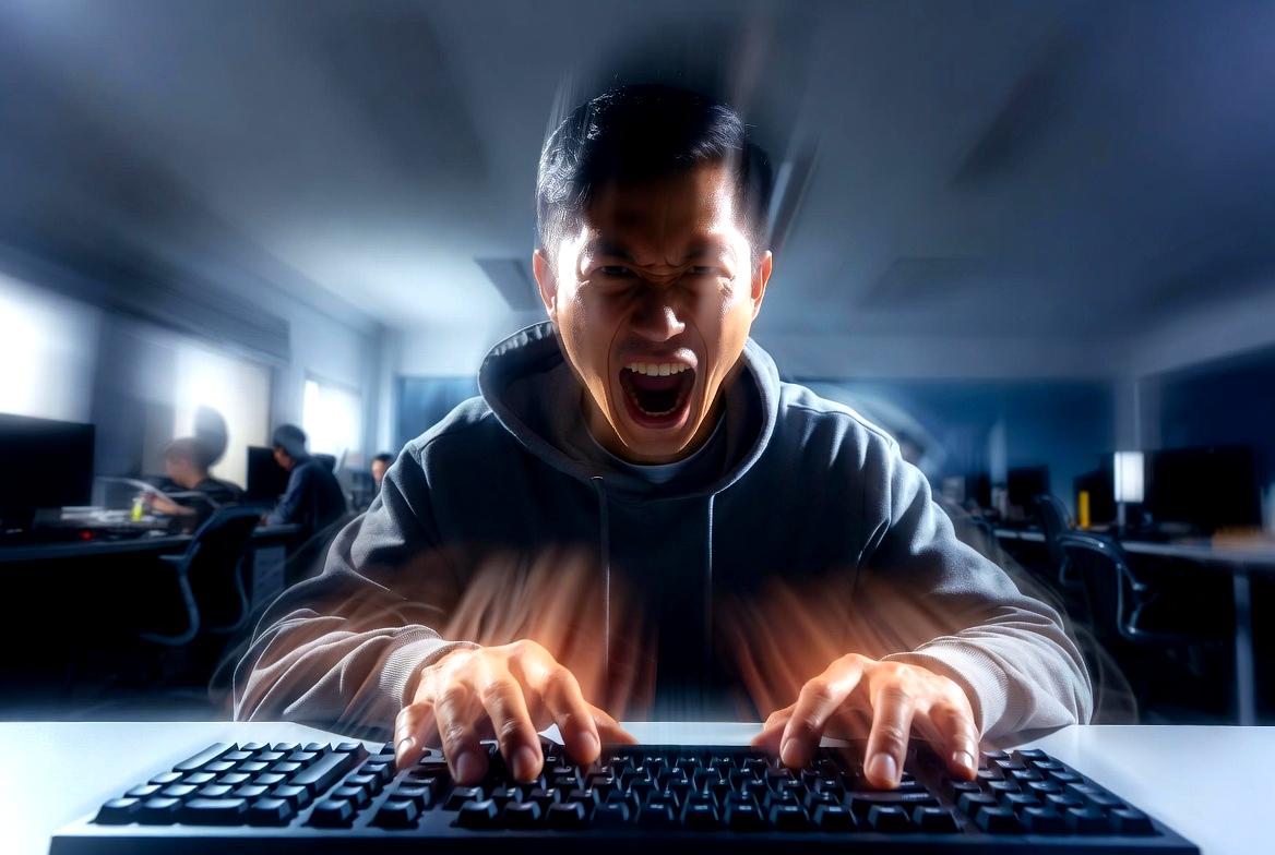 Vimでキーボード操作を駆使してコードを書く様子