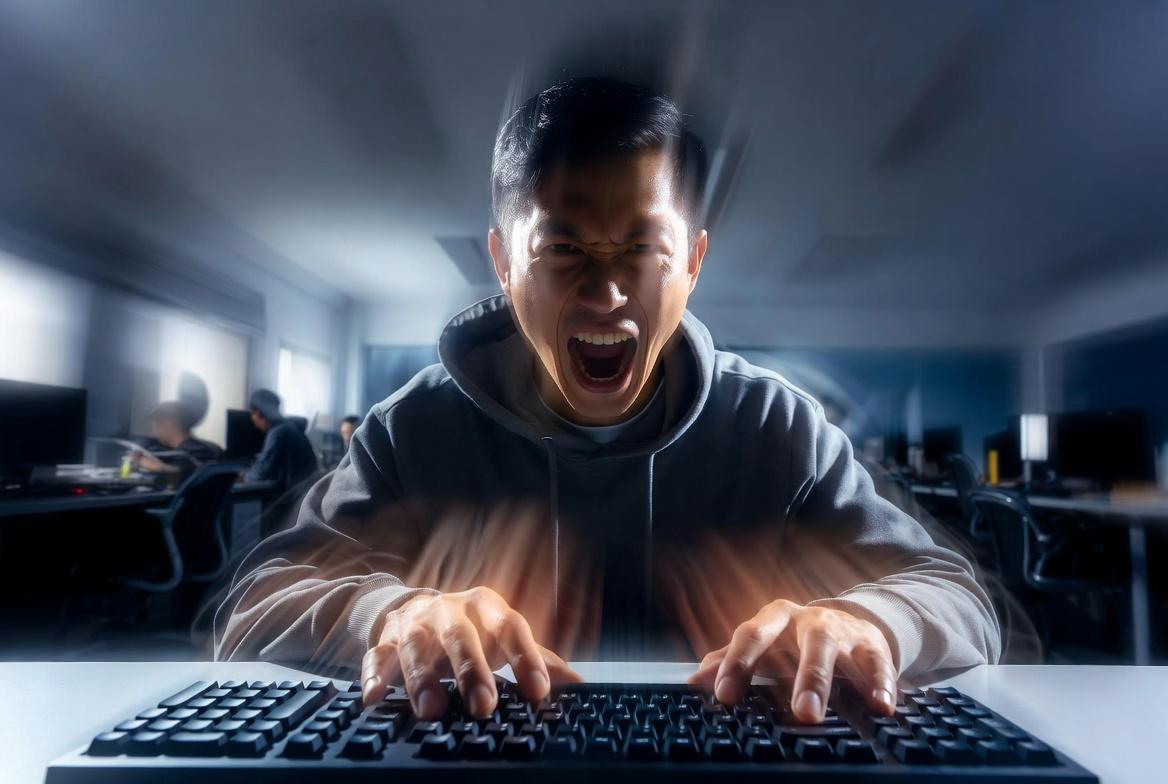 PythonとC#のコード量と開発効率を比較するイメージ
