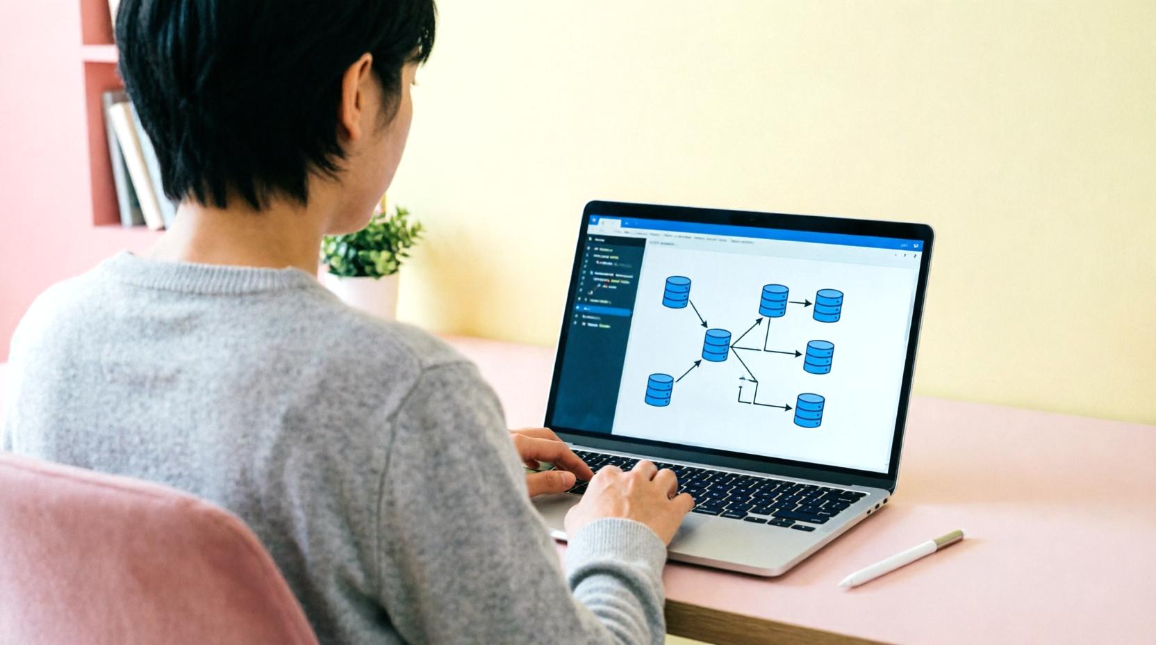 SQLiteとPostgreSQLの性能比較を示す概念図