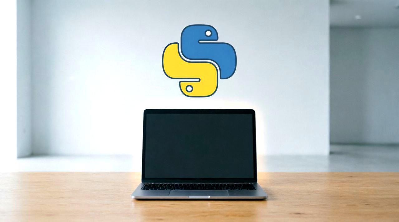 Pythonの設計図とクラス階層を前に、抽象化の必要性を考えるイメージ
