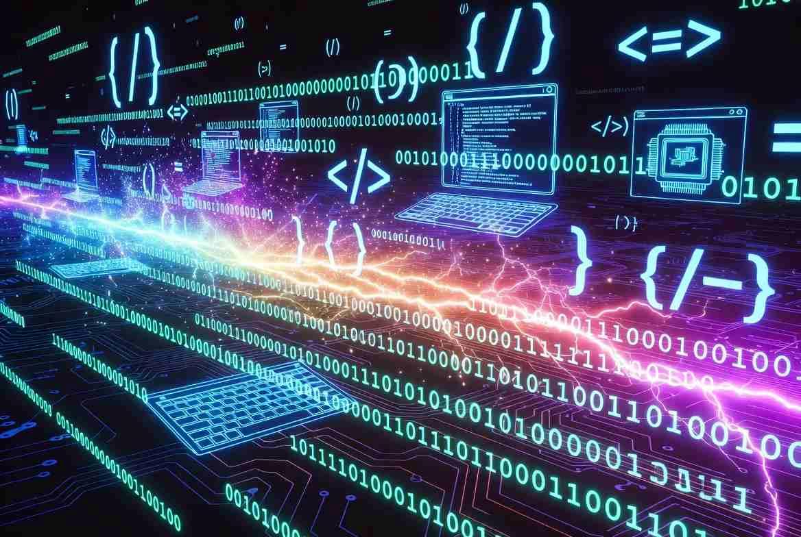LispとPerlの比較結果からWeb開発技術を選択するイメージ