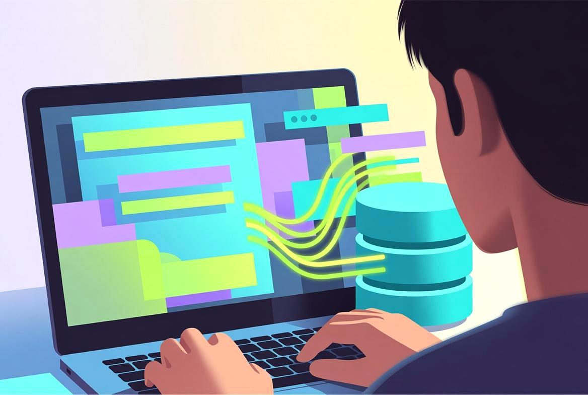 システムの相関図を確認しながら移行計画を練るPC作業風景