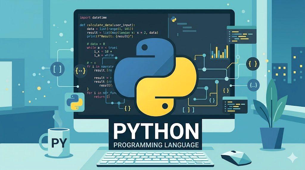 ScalaのロゴとJVM上で動作する分散システムの図、データ処理のイメージ