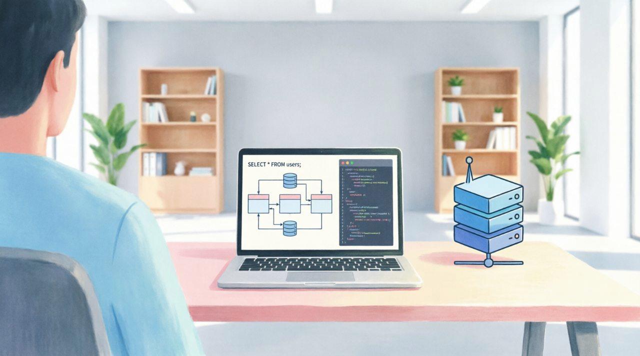MongoDBとRedisのロゴが並び、どちらを選ぶか悩む開発者の思考を図示したイメージ