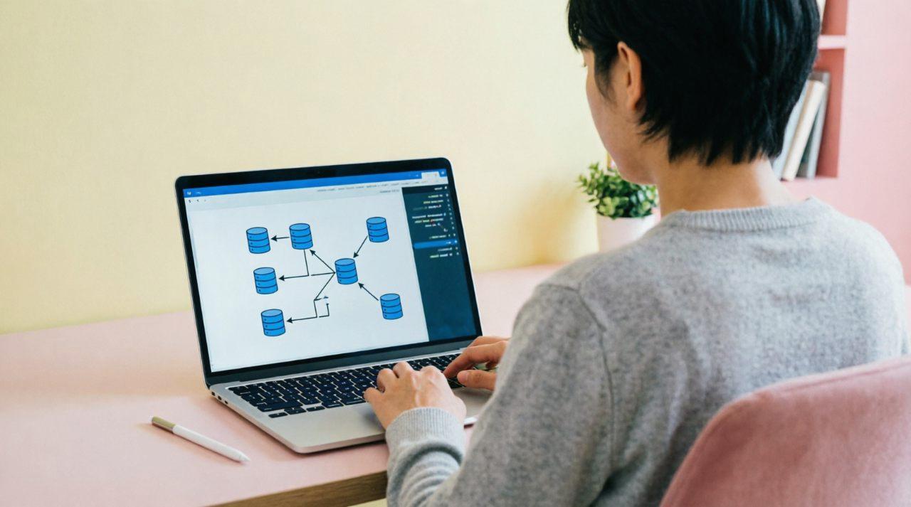 インメモリSQLiteを安全に使うための構成を示すイメージ