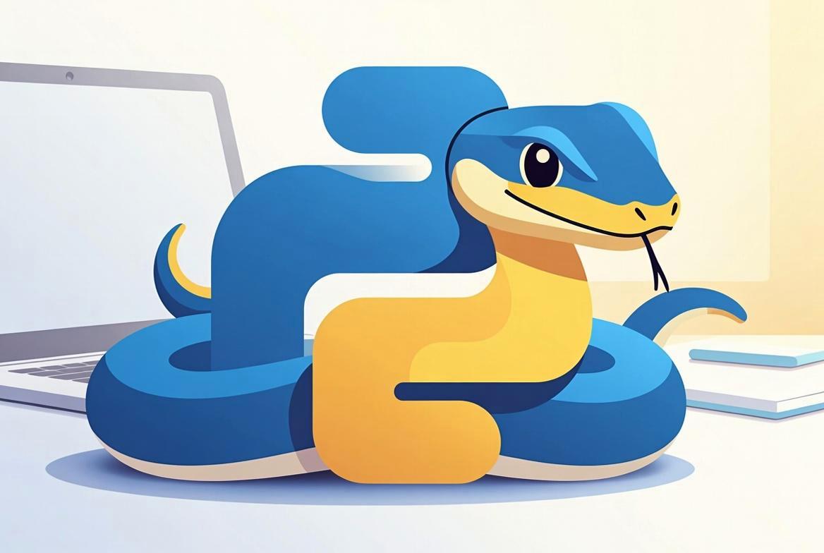 RubyとPerlのロゴを天秤にかけ、その間にPythonのロゴが控えめに表示されたバランス図