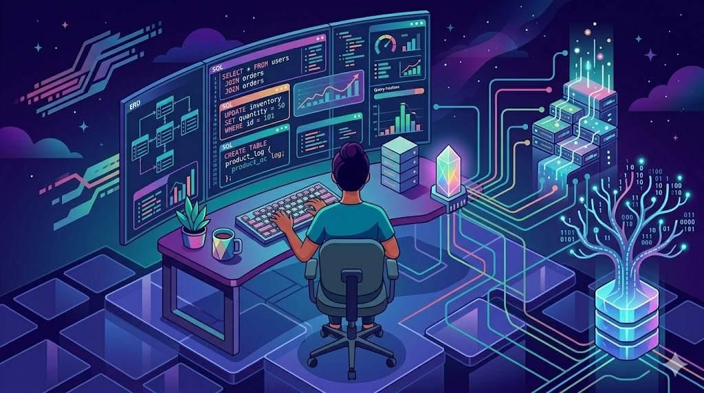 Django ORMの利便性と限界を比較する開発環境のイメージ